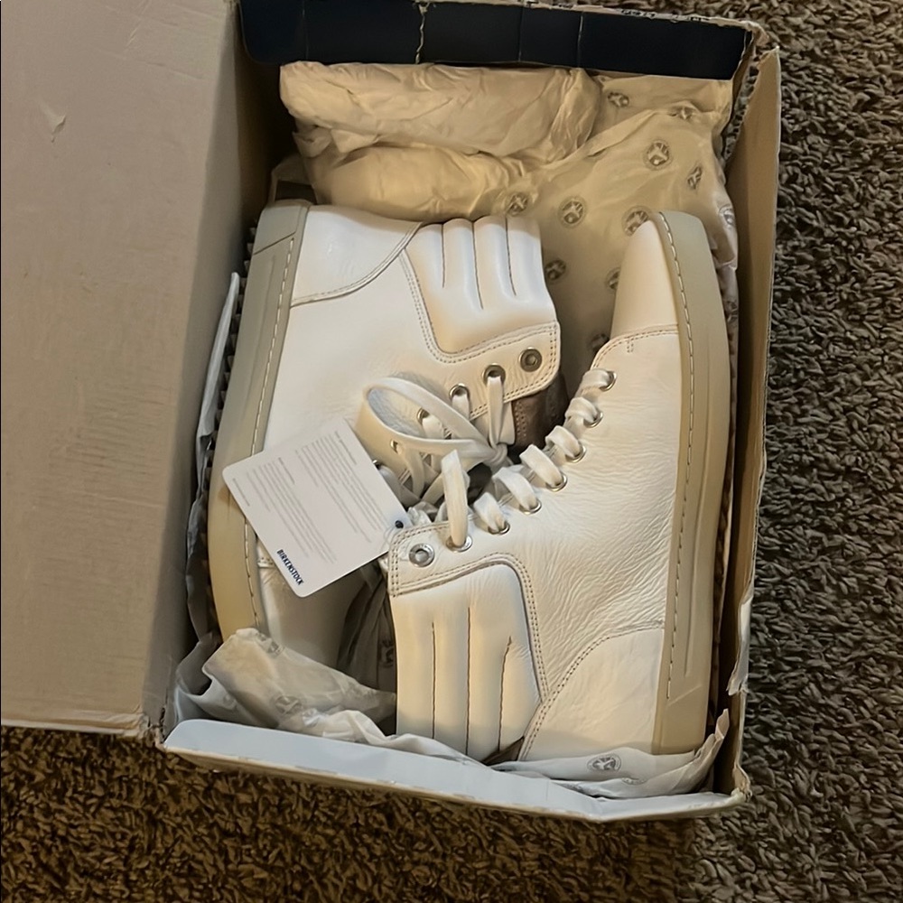 Birks! White High-Top Sneakers